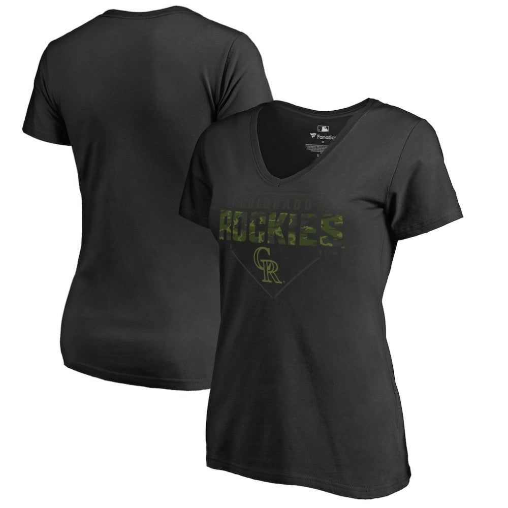 Colorado Rockies Women's Camo T-Shirt - Black