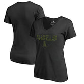 Los Angeles Angels Women's Camo T-Shirt - Black
