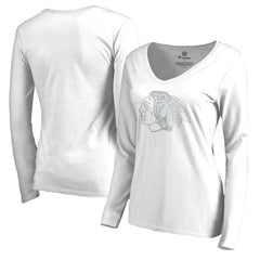 Chicago Blackhawks Women's White Out Long Sleeve T-Shirt