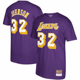 Magic Johnson Los Angeles Lakers Hardwood Classics Name & Number T-Shirt - Purple | Mitchell & Ness on sale