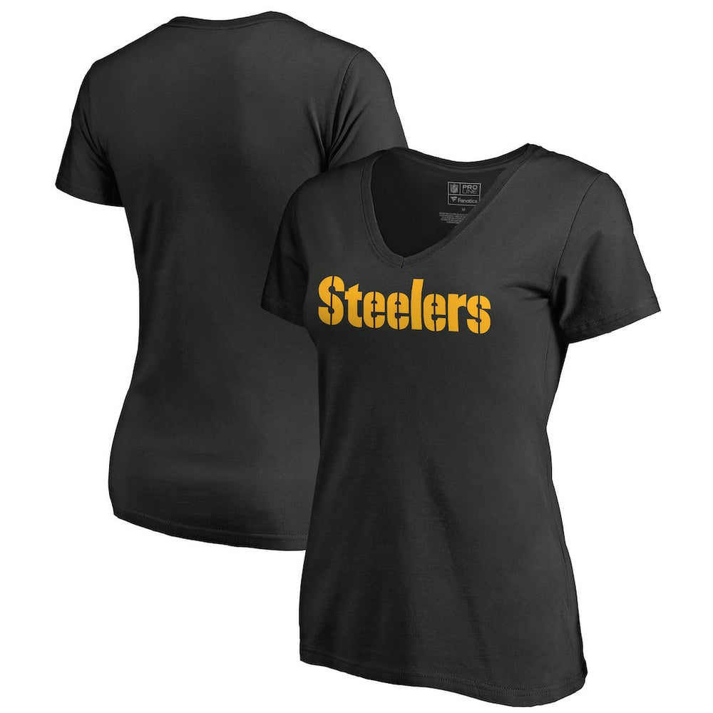 NFL Pittsburgh Steelers Women's Wordmark V-Neck T-Shirt