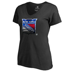New York Rangers Women's Midnight Mascot V-Neck T-Shirt