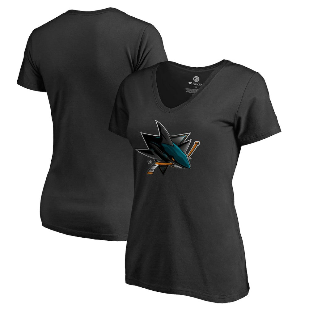 San Jose Sharks Women's Midnight Mascot V-Neck T-Shirt