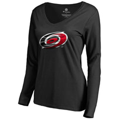 Carolina Hurricanes Women's Midnight Mascot Long Sleeve V-Neck T-Shirt
