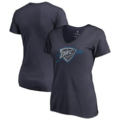 Oklahoma City Thunder Women's Static Logo V-Neck T-Shirt - Navy cheap