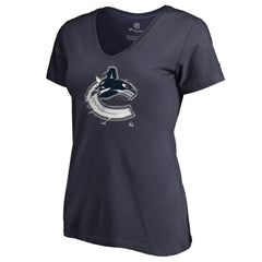 Vancouver Canucks Women's Splatter Logo V-Neck T-Shirt