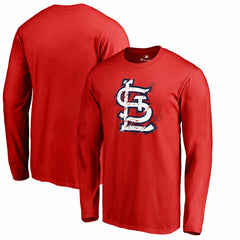 St. Louis Cardinals Splatter Logo Long Sleeve T-Shirt - Red