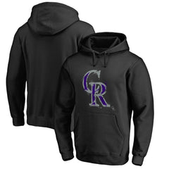 Colorado Rockies Splatter Logo Pullover Hoodie - Black