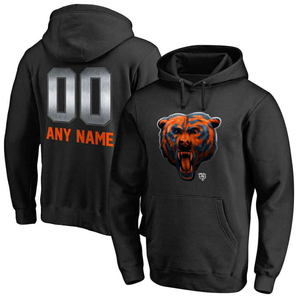 NFL Chicago Bears Personalized Midnight Mascot Pullover Hoodie