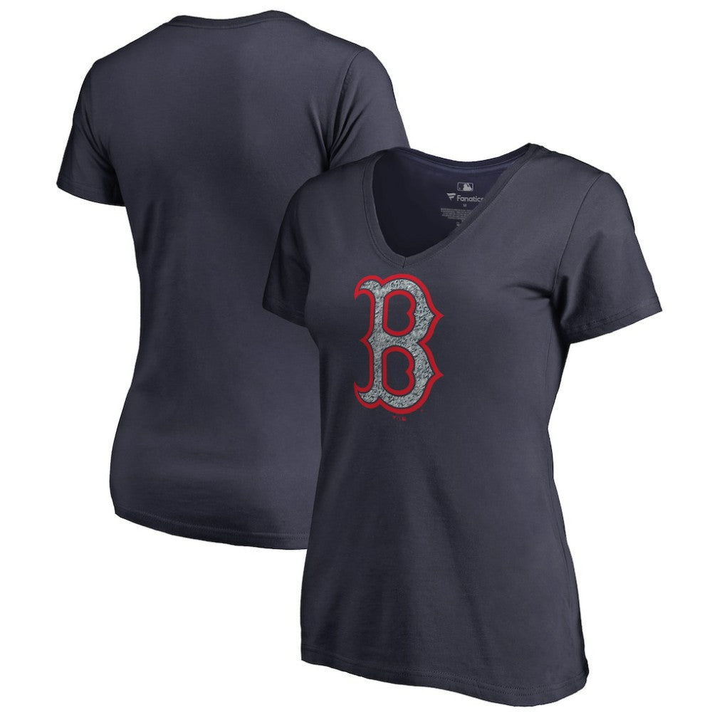 Boston Red Sox Women's Static Logo V-Neck T-Shirt - Navy