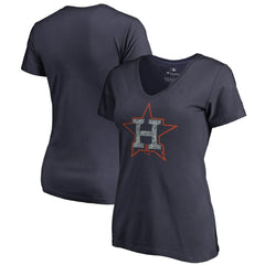 Houston Astros Women's Static Logo V-Neck T-Shirt - Navy