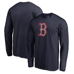 Boston Red Sox Static Logo Long Sleeve T-Shirt - Navy