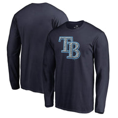 Tampa Bay Rays Static Logo Long Sleeve T-Shirt - Navy
