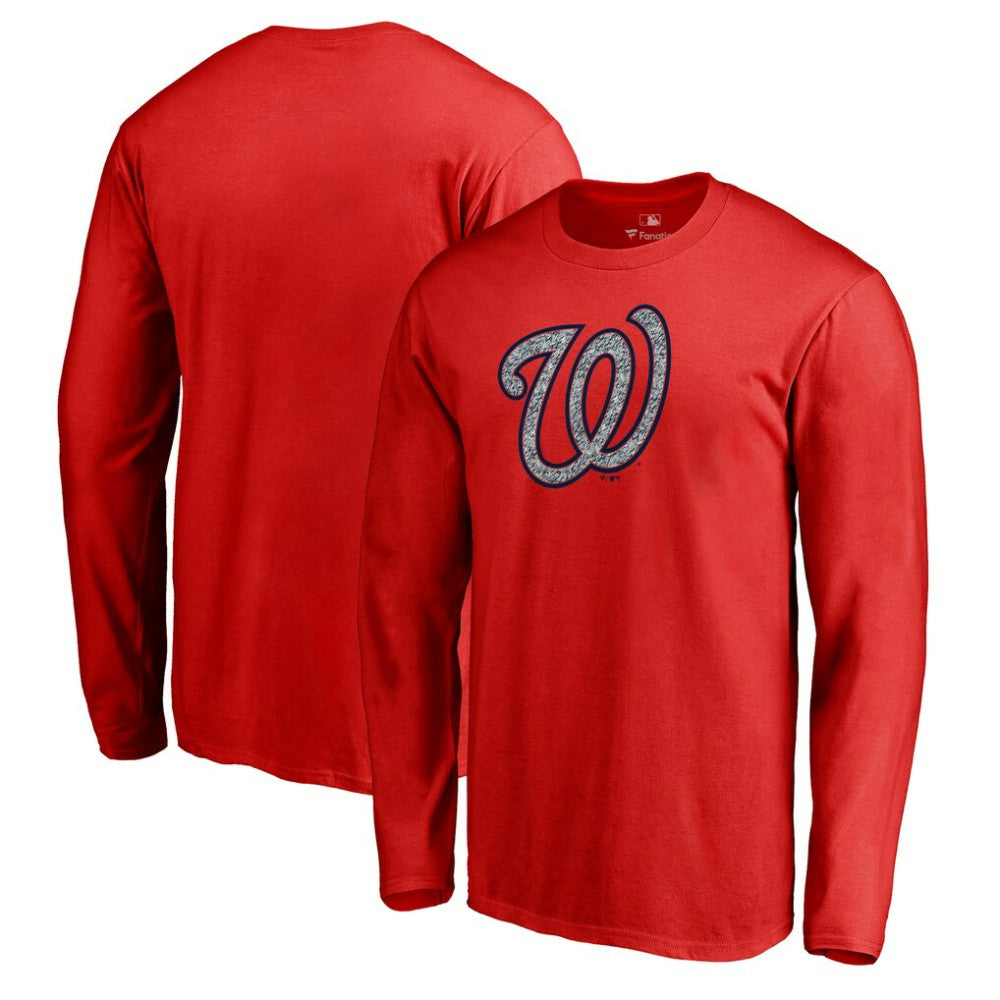 Washington Nationals Static Logo Long Sleeve T-Shirt - Red