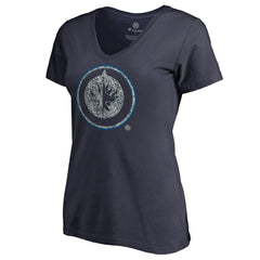 Winnipeg Jets Women's Static Logo V-Neck T-Shirt