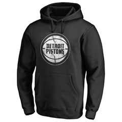 Detroit Pistons Marble Logo Pullover Hoodie - Black on sale