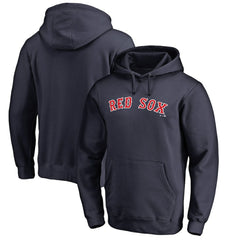 Boston Red Sox Official Wordmark Fitted Pullover Hoodie - Navy