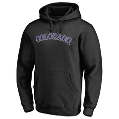 Colorado Rockies Official Wordmark Fitted Pullover Hoodie - Black