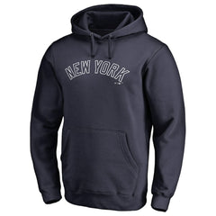 New York Yankees Official Wordmark Fitted Pullover Hoodie - Navy