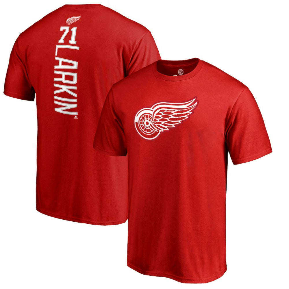 Dylan Larkin Detroit Red Wings Team Logo Backer Name & Number T-Shirt