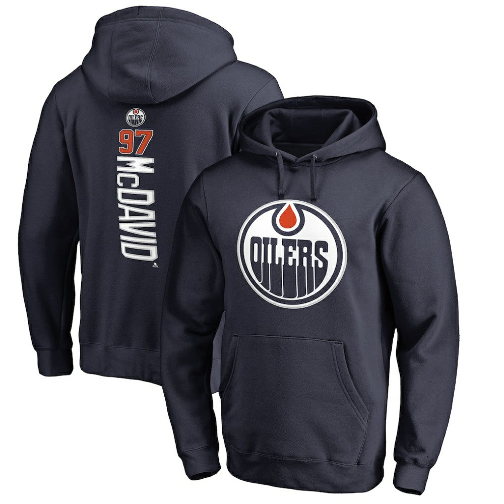 Connor McDavid Edmonton Oilers Backer Name & Number Pullover Hoodie