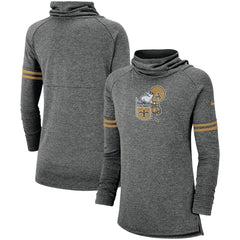 NFL New Orleans Saints Women's Historic Marks Long Sleeve Tri-Blend Funnel Sweatshirt