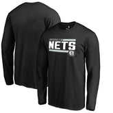 Brooklyn Nets Onside Stripe Long Sleeve T-Shirt - Black sale