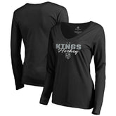 Los Angeles Kings Women's Iconic Collection Script Assist Long Sleeve V-Neck T-Shirt