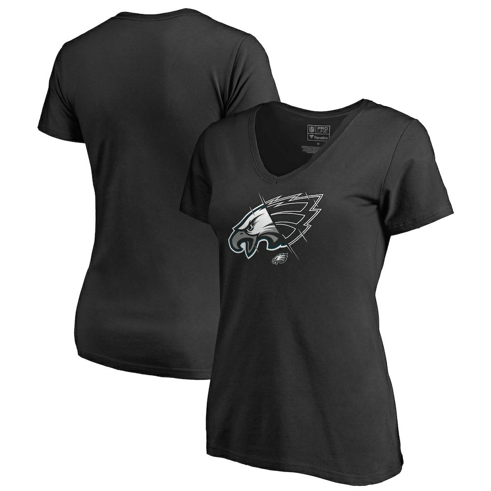 NFL Philadelphia Eagles Women's X-Ray Slim Fit V-Neck T-Shirt