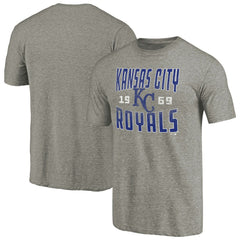 Kansas City Royals Cooperstown Collection Antique Stack Tri-Blend T-Shirt - Gray