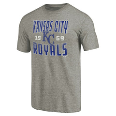 Kansas City Royals Cooperstown Collection Antique Stack Tri-Blend T-Shirt - Gray