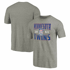 Minnesota Twins Cooperstown Collection Antique Stack Tri-Blend T-Shirt - Gray