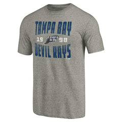 Tampa Bay Rays Cooperstown Collection Antique Stack Tri-Blend T-Shirt - Gray