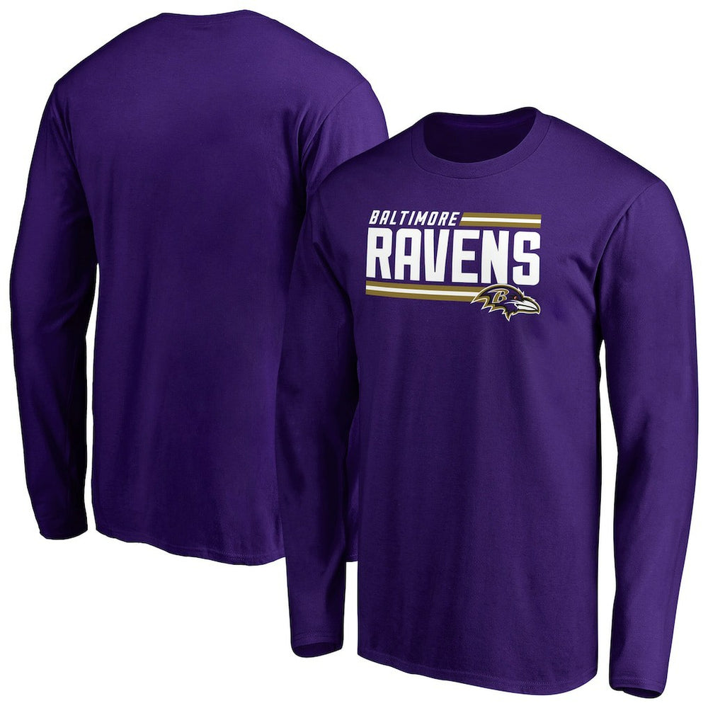 NFL Baltimore Ravens Iconic Collection On Side Stripe Long Sleeve T-Shirt