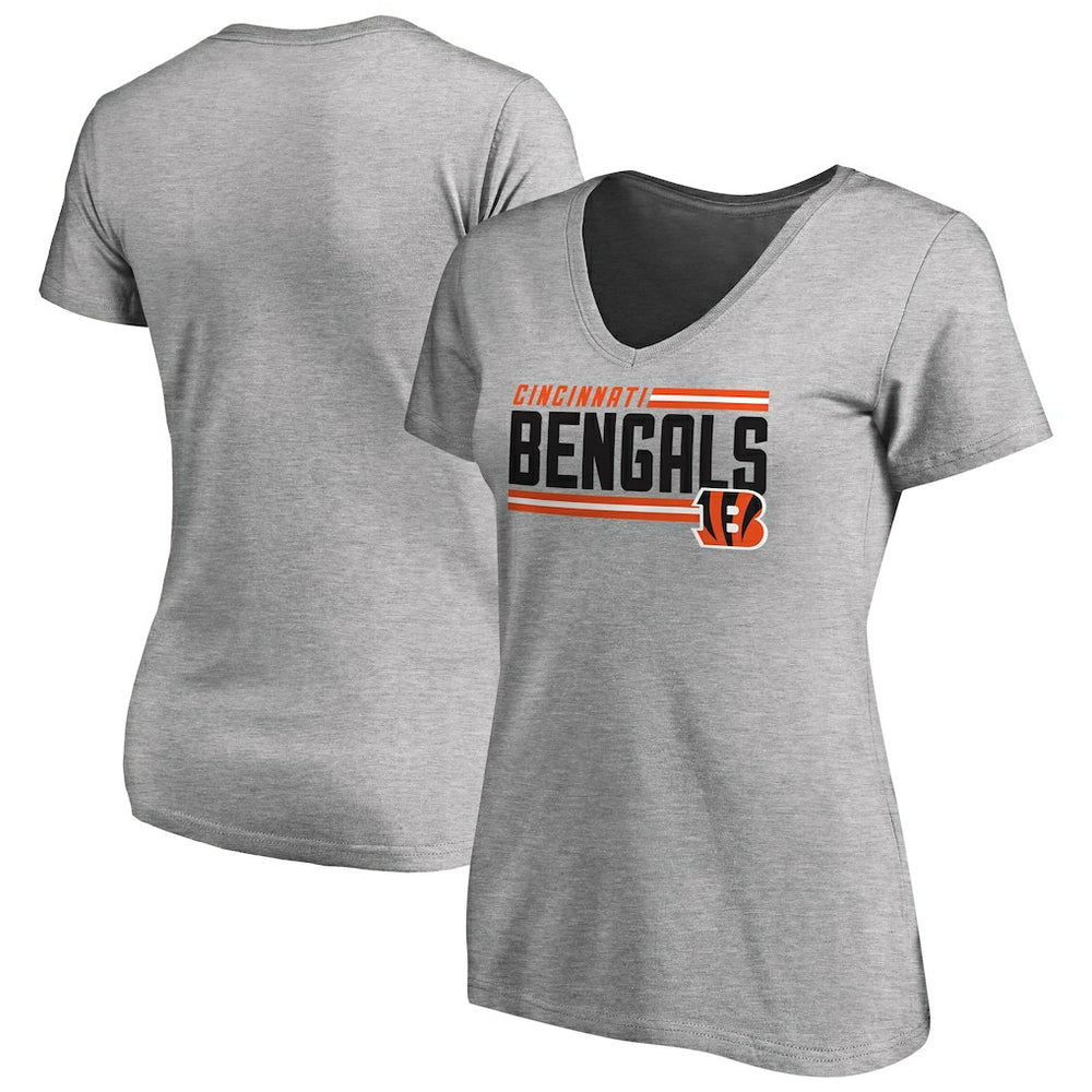 NFL Cincinnati Bengals Women's Iconic Collection On Side Stripe V-Neck T-Shirt