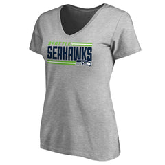 NFL Seattle Seahawks Women's Iconic Collection On Side Stripe V-Neck T-Shirt