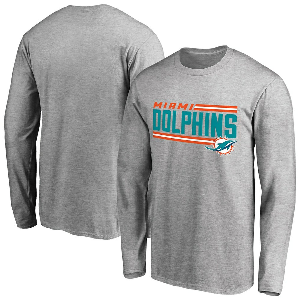 NFL Miami Dolphins Iconic Collection On Side Stripe Long Sleeve T-Shirt