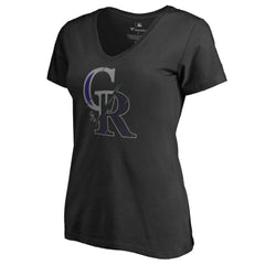 Colorado Rockies Women's X-Ray V-Neck T-Shirt - Black