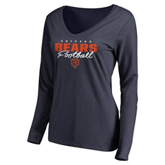 NFL Chicago Bears Women's Iconic Collection Script Assist Long Sleeve V-Neck T-Shirt