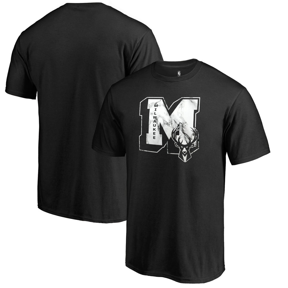 Milwaukee Bucks Letterman T-Shirt - Black cheap