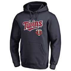 Minnesota Twins Team Lockup Fitted Pullover Hoodie - Navy