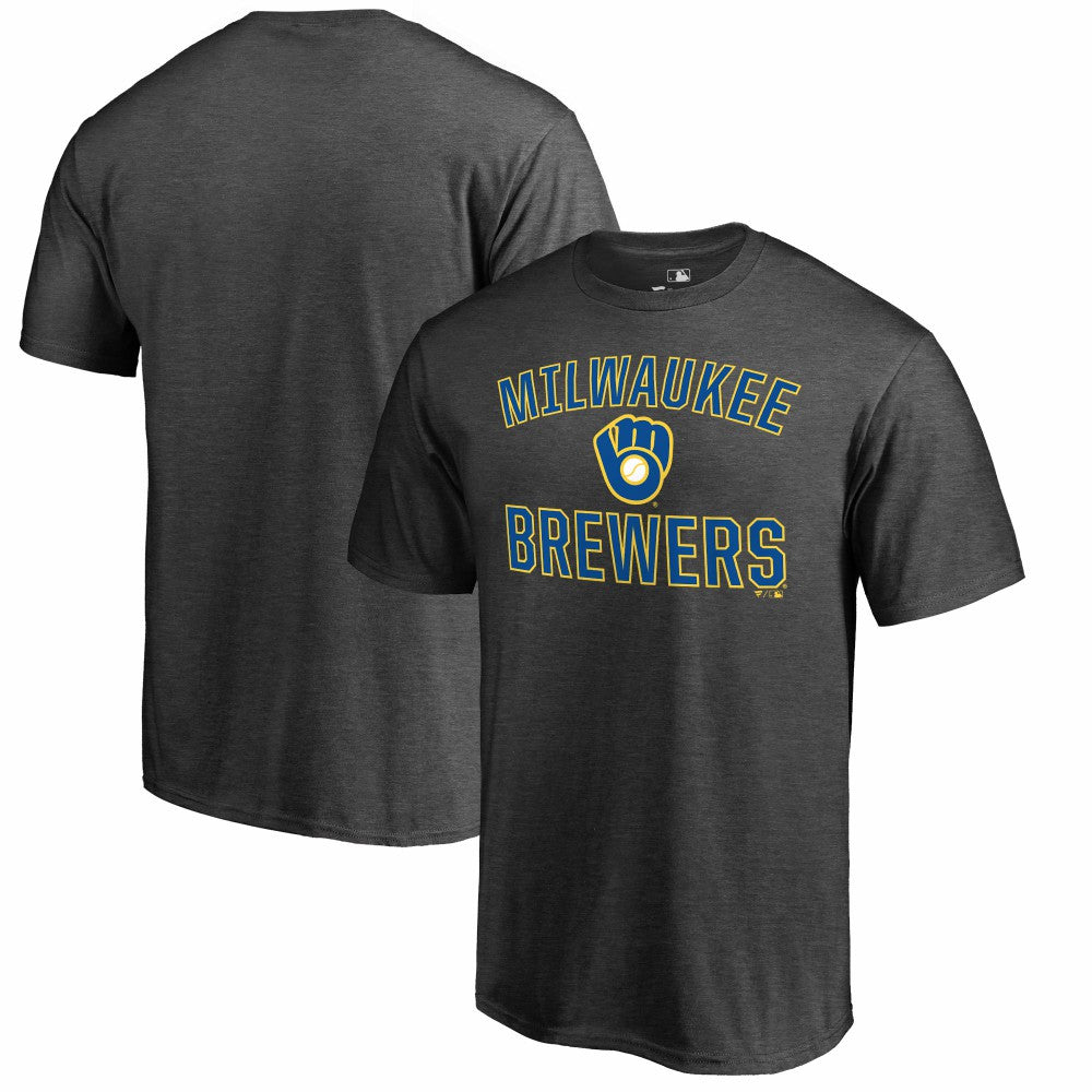 Milwaukee Brewers Core Basics Victory Arch T-Shirt - Heathered Gray