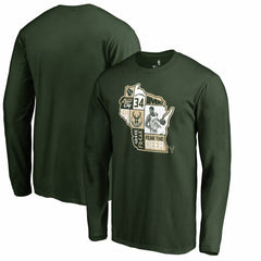 Giannis Antetokounmpo Milwaukee Bucks Player State Long Sleeve T-Shirt - Hunter Green cheap