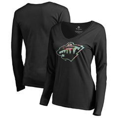 Minnesota Wild Women's Lovely Long Sleeve V-Neck T-Shirt