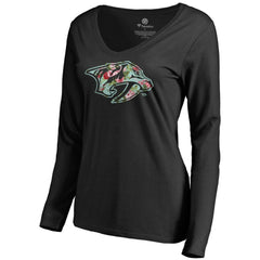 Nashville Predators Women's Lovely Long Sleeve V-Neck T-Shirt