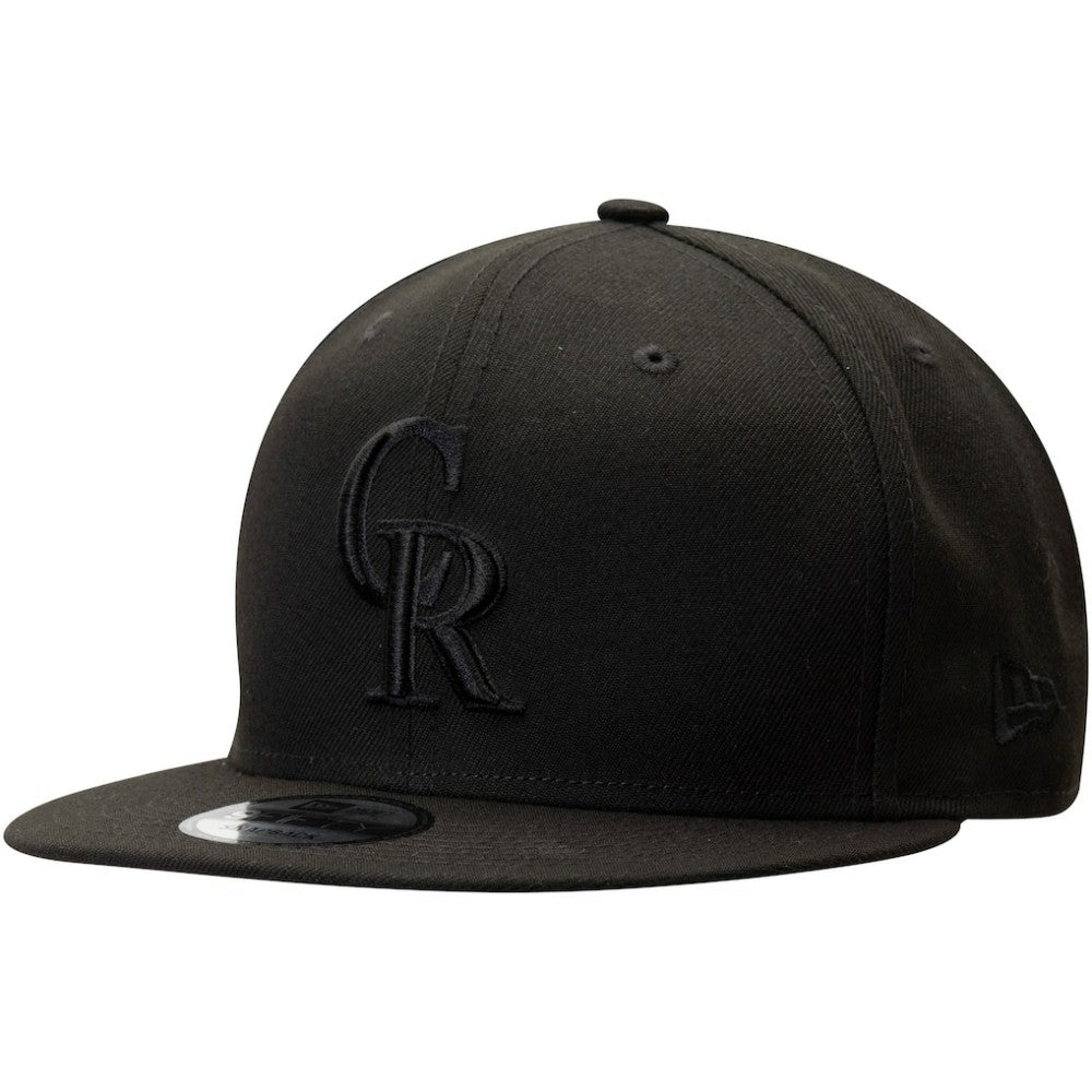 Colorado Rockies Black on Black 9FIFTY Team Snapback Adjustable Hat - Black | New Era