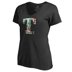 Texas Rangers Women's Lovely V-Neck T-Shirt - Black