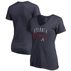 Atlanta Braves Women's Graceful V-Neck T-Shirt - Navy