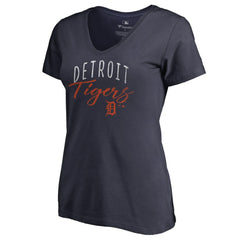 Detroit Tigers Women's Graceful V-Neck T-Shirt - Navy