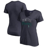 Seattle Mariners Women's Graceful V-Neck T-Shirt - Navy